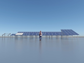 Modern solar panels 3d model