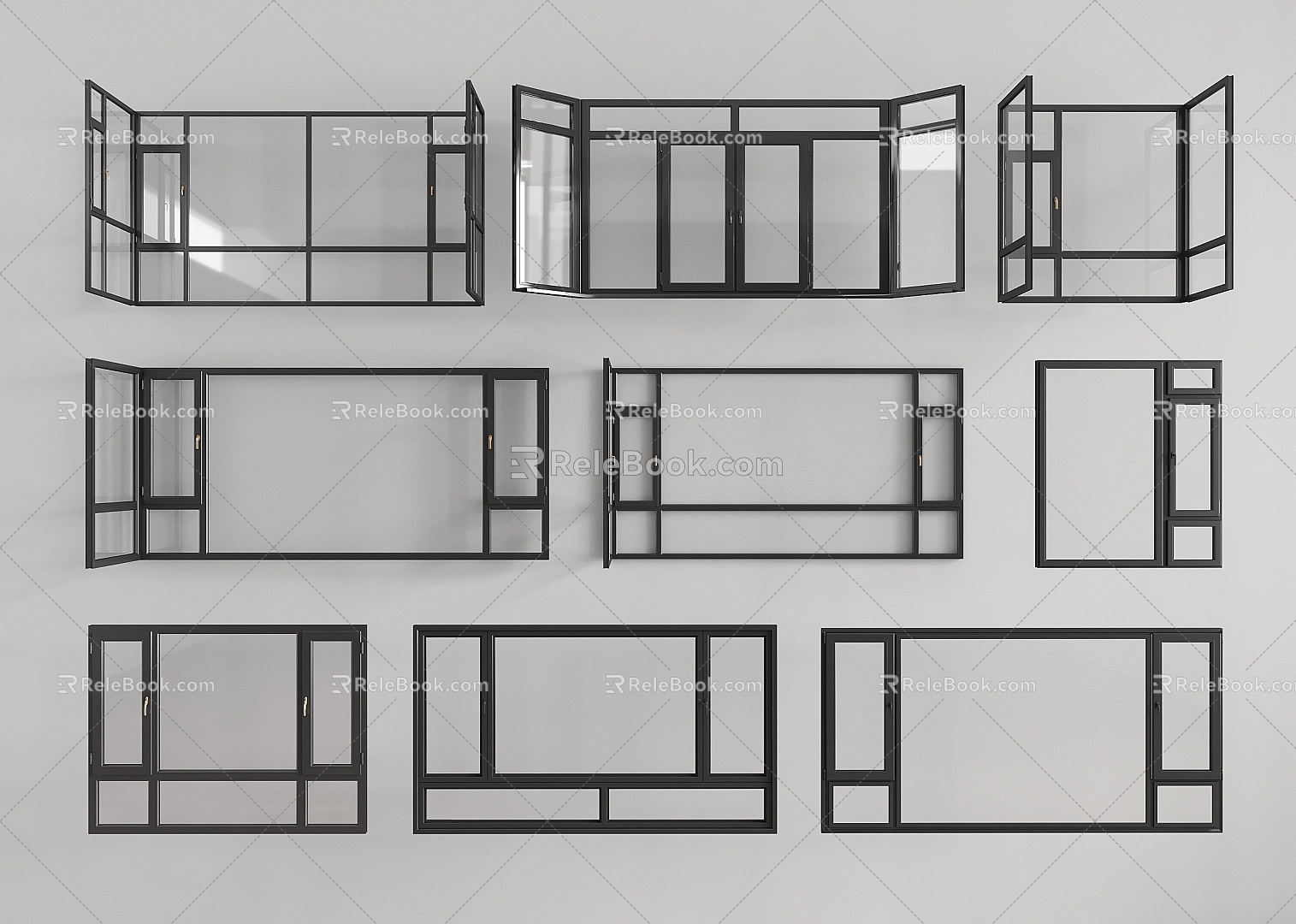 windows floor-to-ceiling window balcony window aluminum alloy window casement window 3d model