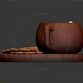 Wooden Platter With Hot Drink Topped With Cream And Chocolate Chip Ghost Shaped Cookies