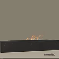 Modern Fireplace Interior Design With Sleek Marble Surface And Burning Flames