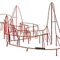 Modern roller coaster toy train track 3d model