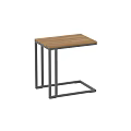 Modern Coffee Table With Wooden Top And Black Metal Frame Structure
