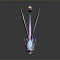 Cute Fantasy Dragon Game and Movie Character With Purple Body Blue Head and Pink Wings