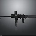 Detailed Modern Tactical Rifle Design with Scope Rail System and Suppressor