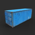 Single Blue Shipping Container Building Structure With Basic Exterior Design
