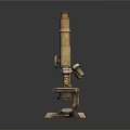 Retro microscope compound microscope magnifying glass experimental equipment 3d model