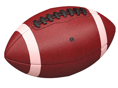 Red Rugby Ball Sports Equipment With White Stripes And Black Laces 3d model