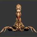 Detailed 3D Scorpion Render With Textured Brown Orange Exoskeleton Claws And Stinger