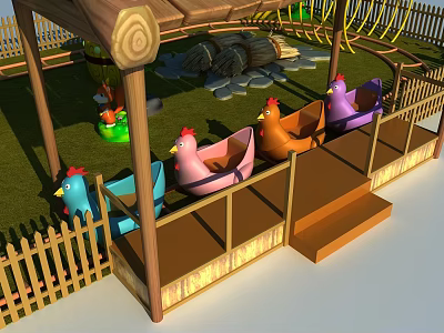 Modern chick train 3d model Modern chick train 3d model