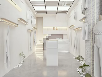 Modern Clothing Store Fabric Clothing Textile Store 3d model