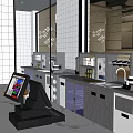 Mall Bakery Shop With Fresh Bread Pastries On Glass Display Counter And Wooden Cabinets