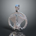 Silver Metal Motorcycle Engine Design Pendant With Shiny Decorations Fashion Accessory