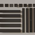 Black Architectural Grilles And Vents In Various Shapes For Interior Design
