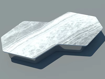 Modern Outdoor Chair With Hexagonal Marble Tabletop And Contemporary Design 3d model