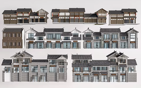 New Chinese Style Folk House Rural Folk House Homestay Building Ancient Town Building Self-built House Rural Building 3d model