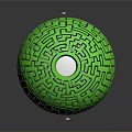 Green Decorative Sphere With Intricate Maze Pattern And Smooth Surface For Home Decoration