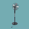 Black Stand Air Conditioning Fan With Metal Blades Adjustable Height And Stable Base