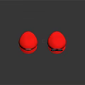 Red Hats With White M Logo And Big Eyes Design On Black Background