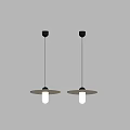 Modern Minimalist Pendant Lights With Black Rods And White Shades In Interior Space