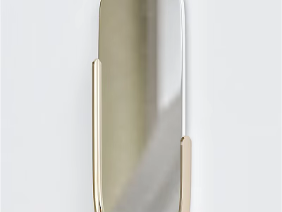 Modern Gold Framed Wall Mirror With Sleek Minimalist Design and Clean Lines 3d model