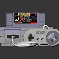 Vintage Gaming Console With Classic Controller Display Screen Connected Cable And Colorful Buttons 3d model