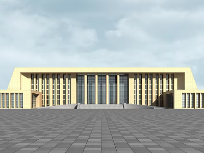 Modern office building, hotel, hotel, public building 3d model