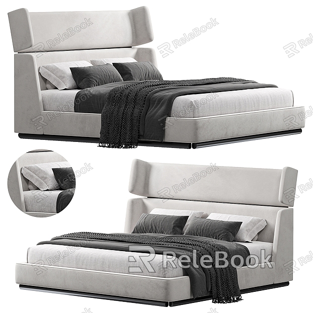 Visionnaire modern fabric double bed model