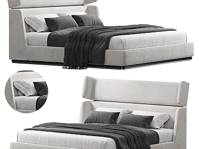 Visionnaire modern fabric double bed model