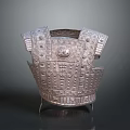 Ornate Silver Metal Vessel With Intricate Carvings And Decorative Patterns