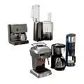 Essential Modern Kitchen Appliances Including Blender Food Processor Coffee Maker And Espresso Machine 3d model
