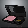 Open Lancome Pink Powder Case With Blush Brush And Cosmetic Design