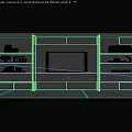 Modern Wooden Bookcase With Central Artwork Open Shelves And Decorative Items