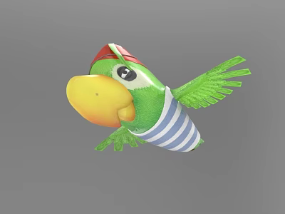 Creative birds shape cute flying animal 264 3d model