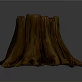 Natural Wooden Tree Trunk Stump Stool with Stone Top and Textured Roots