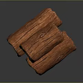 Natural Wooden Logs Stacked With Visible Grain And Brown Texture
