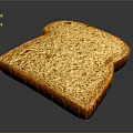 Appetizing Golden Brown Crusty Bread Slice With Airy Texture On Dark Background 3d model