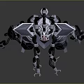 Futuristic Robot Character And Mechanical Creature 3D Model With Claw Hands And Geometric Design