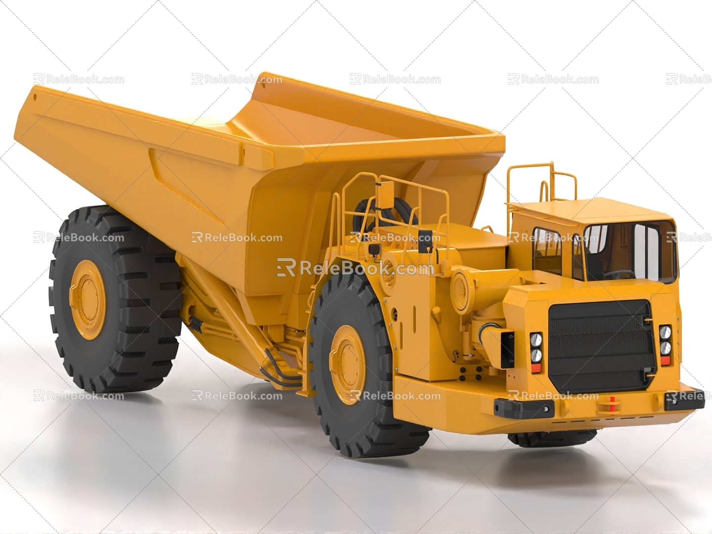 Articulated mining truck, tramcar, engineering truck, transport vehicle 3d model