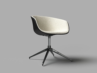 Modern white flannel adjustable mobile computer chair 3d model