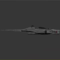 Futuristic Spaceship Design For Space Exploration With Sleek Metallic Finish And Twin Engines