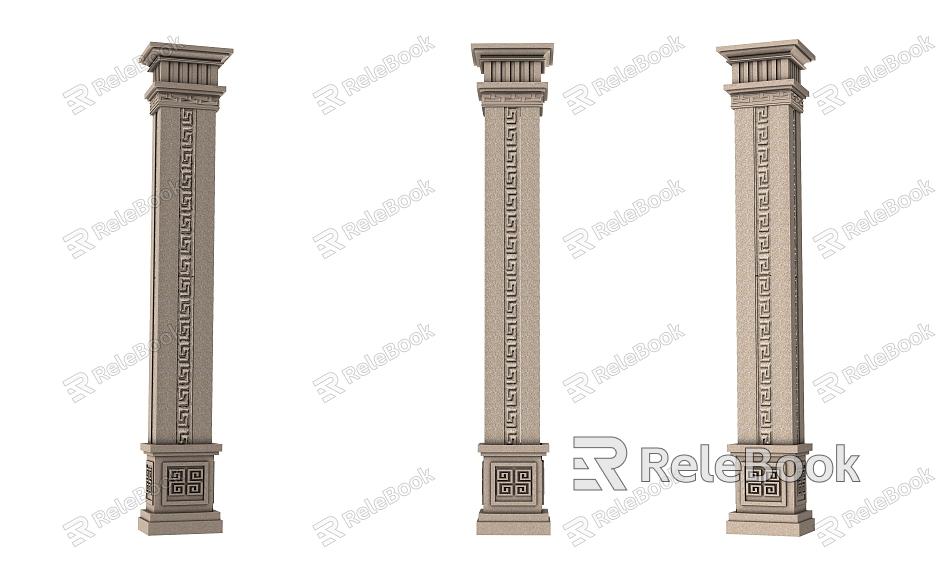 Roman column component European-style Chinese-style palindromic Roman column model