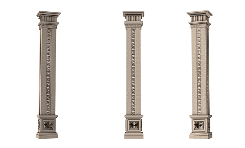 Roman column component European-style Chinese-style palindromic Roman column 3d model