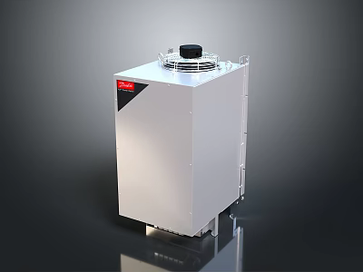 Modern White Stainless Steel Household Water Heater With Black Control Panel 3d model