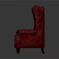 Classic Red Diamond Tufted Upholstered Armchair With Dark Armrests And Elegant Design