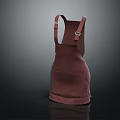 Trendy Burgundy Overall Dress With Adjustable Shoulder Straps And Metal Buckles Fashion