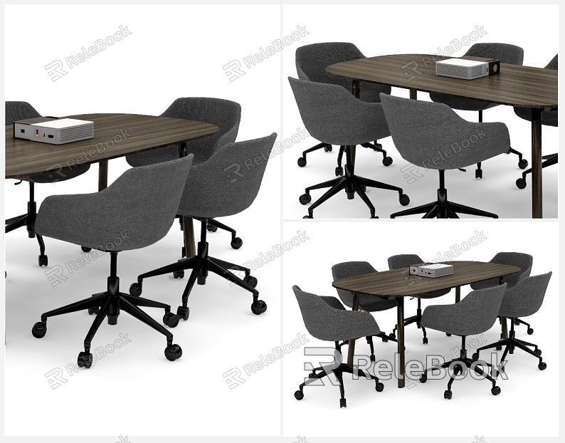 Modern Conference Table and Chair Conference Table and Chair Combination model