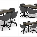 Modern Conference Table and Chair Conference Table and Chair Combination 3d model