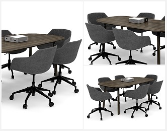 Modern Conference Table and Chair Conference Table and Chair Combination 3d model