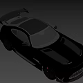 Black Luxury High Performance Sports Car With Aerodynamic Rear Wing And Red Brake Calipers