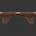 Standard Billiard Table With Green Felt Top And Wooden Frame Pockets